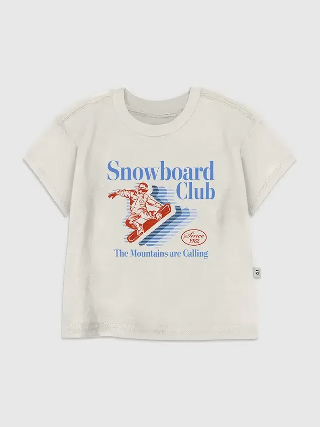 T-shirt met Snowboard Club-afbeelding voor peuters