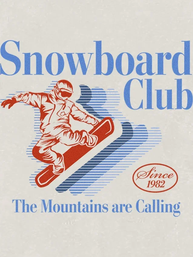 T-shirt met Snowboard Club-afbeelding voor peuters