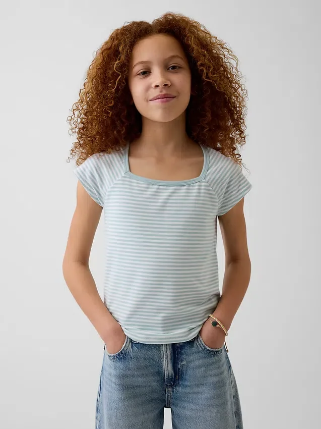 T-shirt met vierkante hals voor kinderen