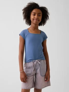 T-shirt met vierkante hals voor kinderen