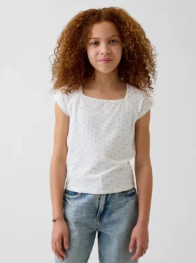 T-shirt met vierkante hals voor kinderen