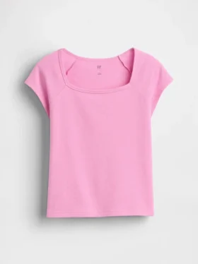 T-shirt met vierkante hals voor kinderen
