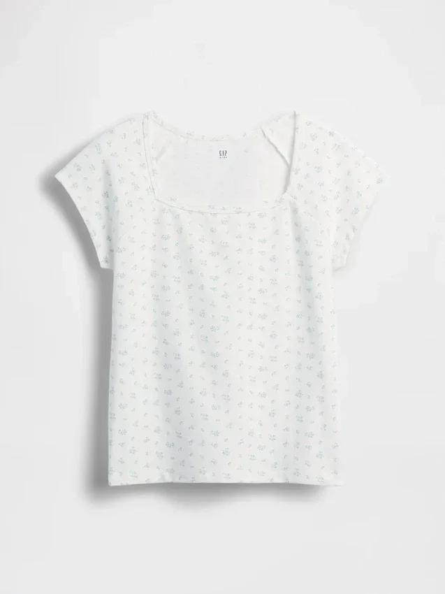 T-shirt met vierkante hals voor kinderen