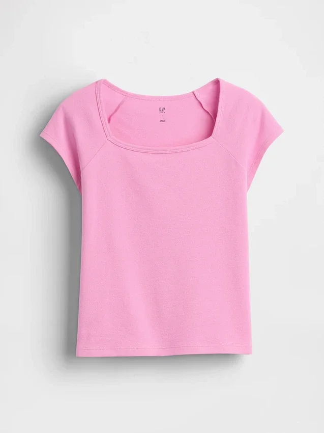 T-shirt met vierkante hals voor kinderen