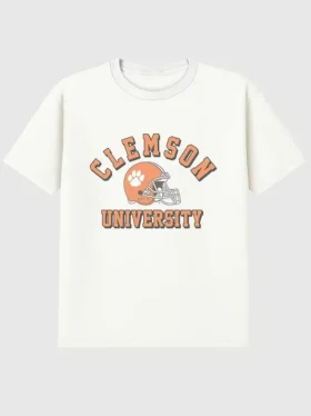 T-shirt met vintage voetbalafbeelding van Clemson University