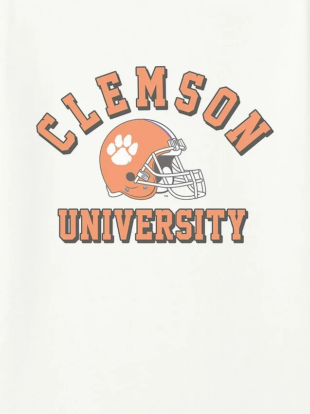 T-shirt met vintage voetbalafbeelding van Clemson University