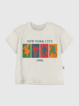 T-shirt met vintage wintersport-afbeelding voor peuters