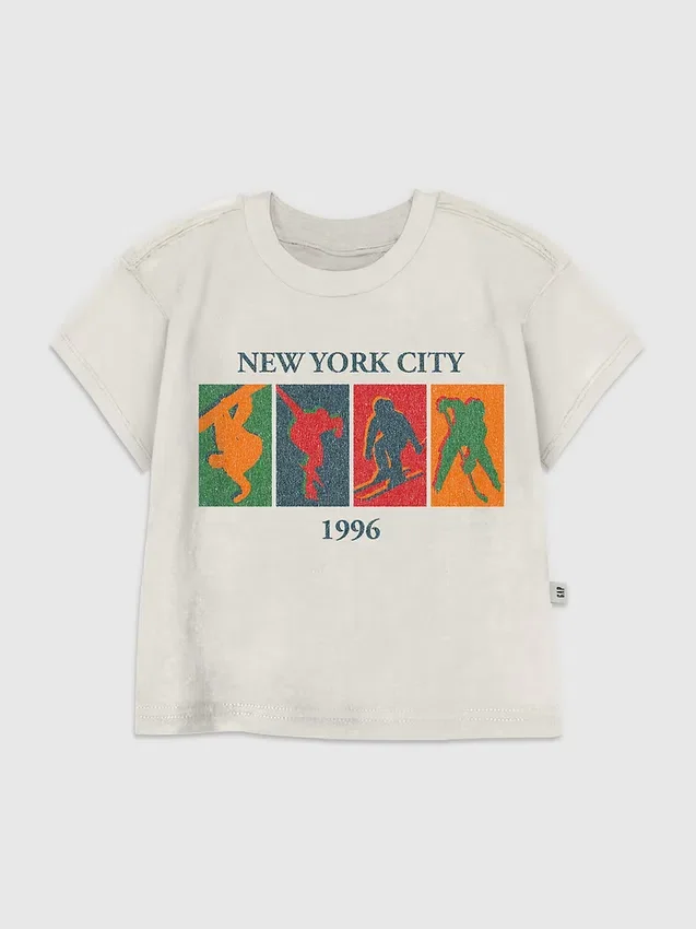 T-shirt met vintage wintersport-afbeelding voor peuters