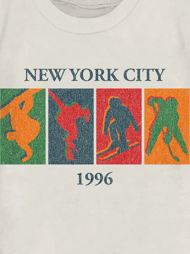 T-shirt met vintage wintersport-afbeelding voor peuters