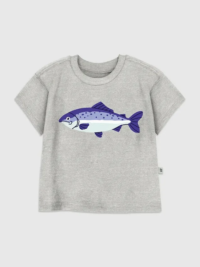 T-shirt met visprint voor peuters