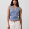 Tanktop met veelkleurige ribbel