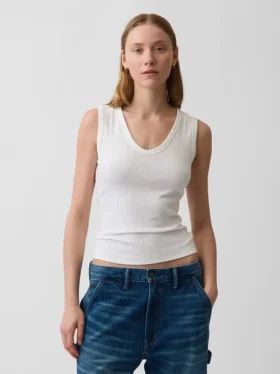 Tanktop met veelkleurige ribbel