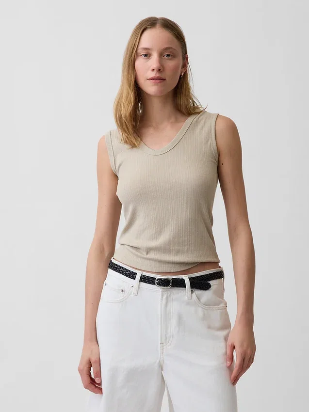 Tanktop met veelkleurige ribbel