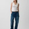 Tanktop met veelkleurige ribbel