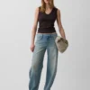 Tanktop met veelkleurige ribbel