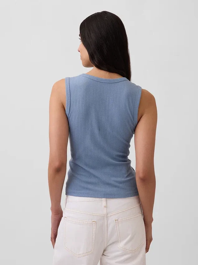 Tanktop met veelkleurige ribbel