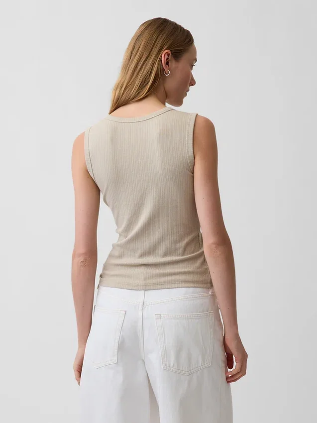 Tanktop met veelkleurige ribbel