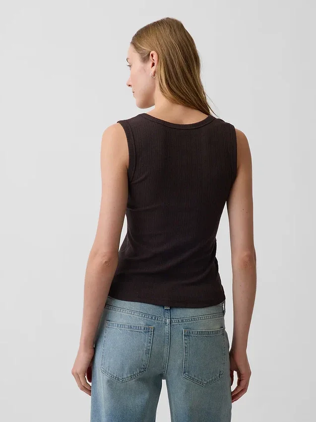 Tanktop met veelkleurige ribbel