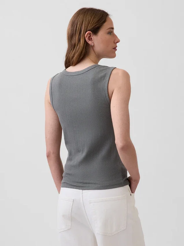 Tanktop met veelkleurige ribbel