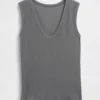 Tanktop met veelkleurige ribbel