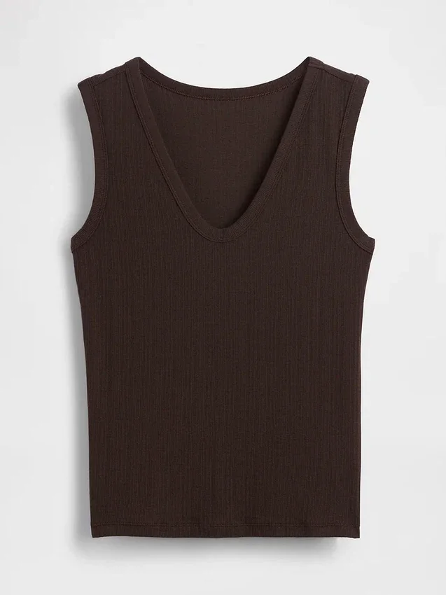 Tanktop met veelkleurige ribbel