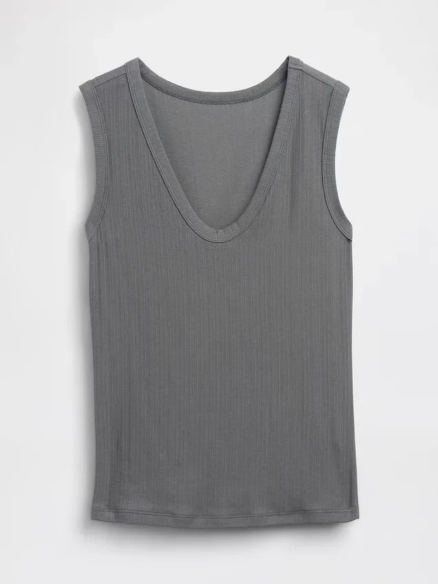 Tanktop met veelkleurige ribbel