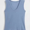 Tanktop met veelkleurige ribbel