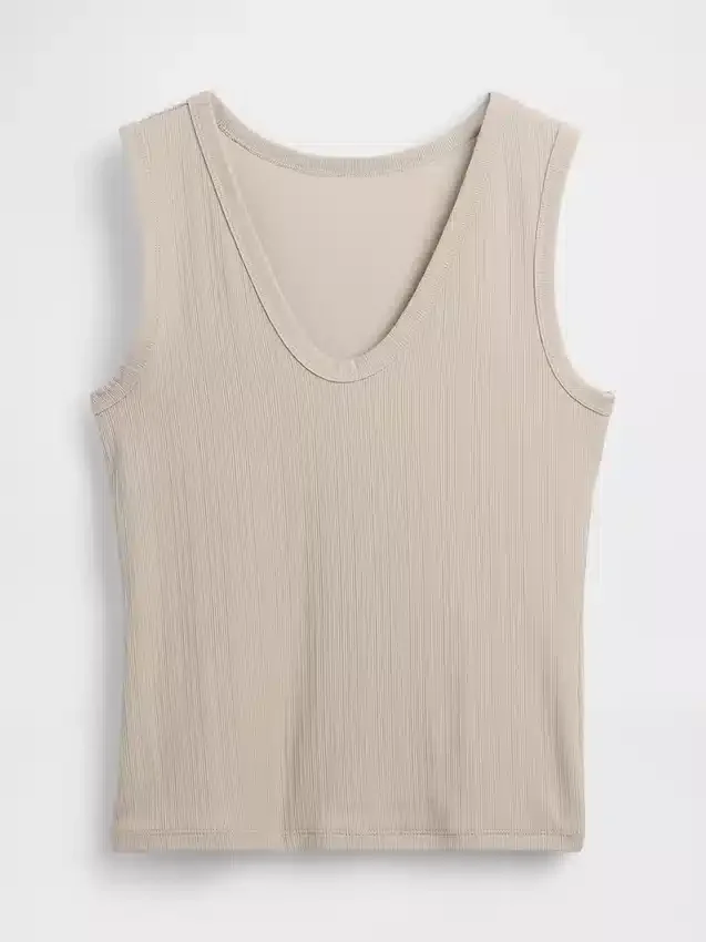 Tanktop met veelkleurige ribbel