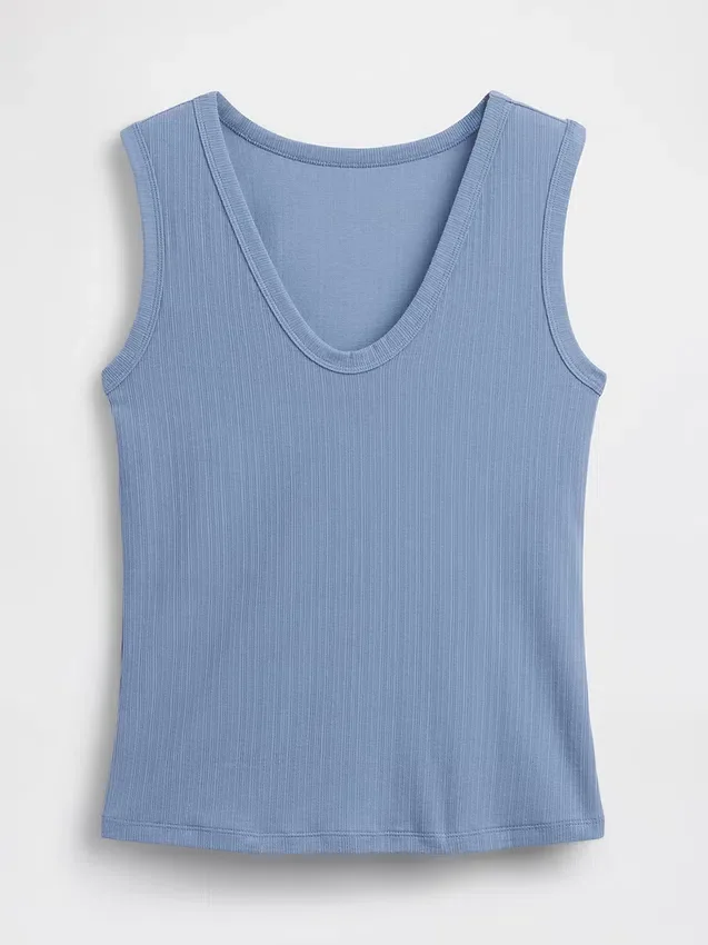 Tanktop met veelkleurige ribbel