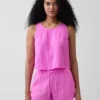 Tanktop van katoenen gaas met racerback
