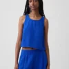 Tanktop van katoenen gaas met racerback