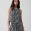 Tanktop van katoenen gaas met racerback