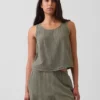 Tanktop van katoenen gaas met racerback