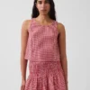 Tanktop van katoenen gaas met racerback