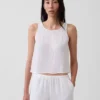Tanktop van katoenen gaas met racerback