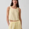 Tanktop van katoenen gaas met racerback