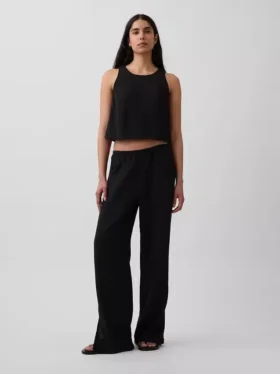 Tanktop van katoenen gaas met racerback