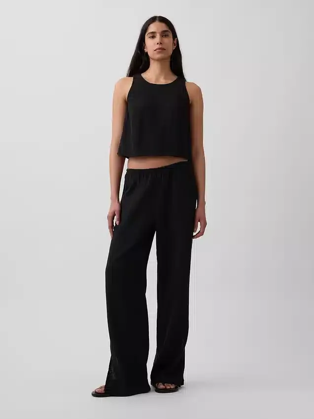 Tanktop van katoenen gaas met racerback