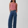 Tanktop van katoenen gaas met racerback