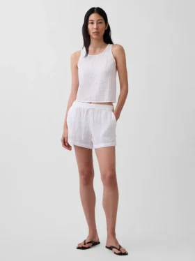Tanktop van katoenen gaas met racerback