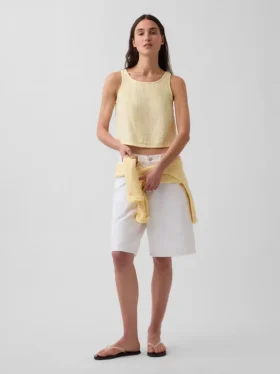 Tanktop van katoenen gaas met racerback