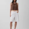 Tanktop van katoenen gaas met racerback