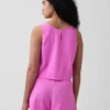 Tanktop van katoenen gaas met racerback