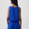 Tanktop van katoenen gaas met racerback