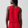 Tanktop van katoenen gaas met racerback