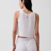 Tanktop van katoenen gaas met racerback