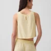 Tanktop van katoenen gaas met racerback