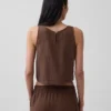Tanktop van katoenen gaas met racerback