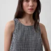 Tanktop van katoenen gaas met racerback