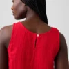 Tanktop van katoenen gaas met racerback